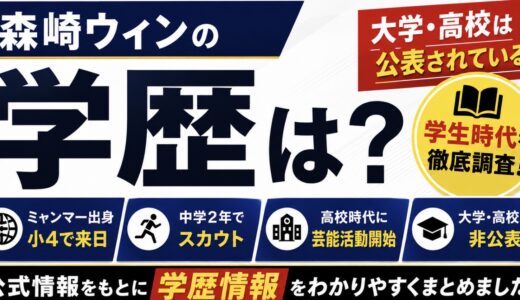 森崎ウィンの学歴は？大学・高校と学生時代を整理