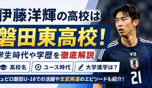 伊藤洋輝の高校は磐田東！学生時代と学歴まとめ