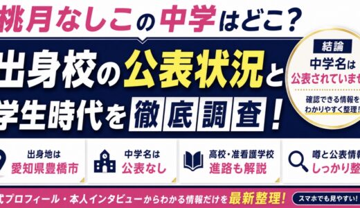 桃月なしこの中学は公表済み？豊橋出身と学歴を整理