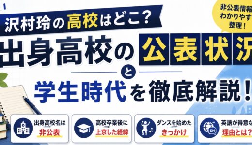 沢村玲の高校はどこ？出身校の公表状況と学生時代